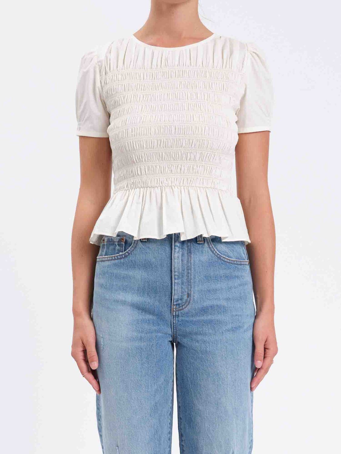 Daze Chloe Smocked Puff Sleeve Top