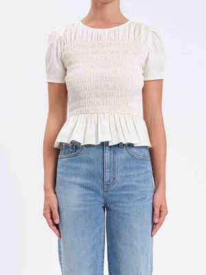Daze Chloe Smocked Puff Sleeve Top