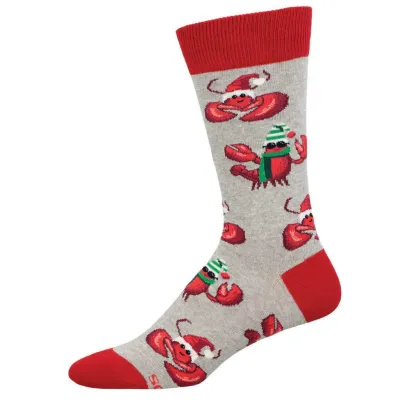 Socksmith Festive Lobsters Light Gray Heather M