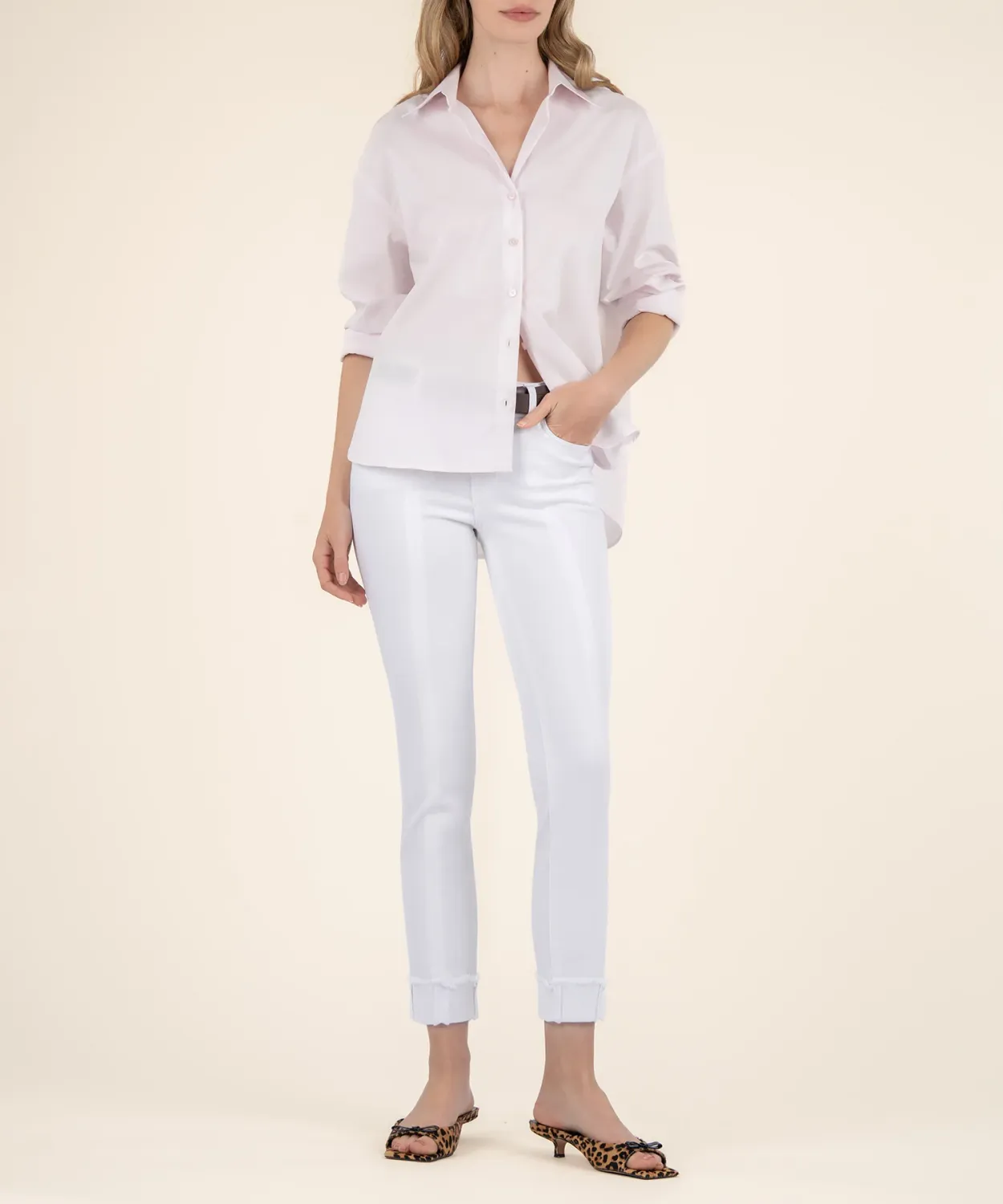Kut From The Kloth Amy Crop Princess Seam Optic White