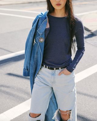 Free People Nova Tee Longsleeve Peacoat