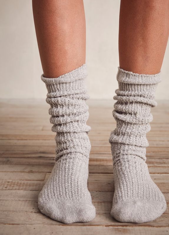 Free People Staple Slouch Socks, Color: Marled Grey