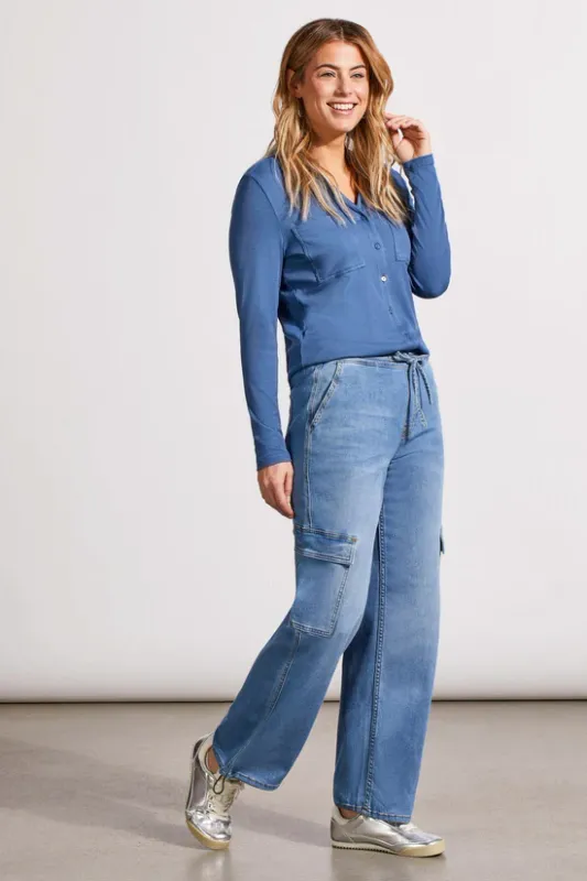 Tribal Audrey Jogger Wide Leg Cargo Sky Blue