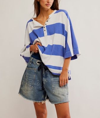 Free People Wonderful Tee Blue Combo