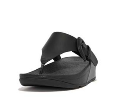 FitFlop Lulu Covered Buckle Raw Edge Leather Toe 