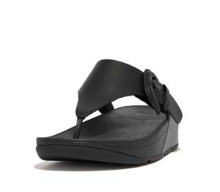 FitFlop Lulu Covered Buckle Raw Edge Leather Toe 