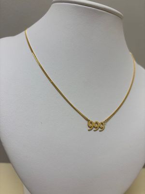House of Moda 999 Angel Number Necklace Gold