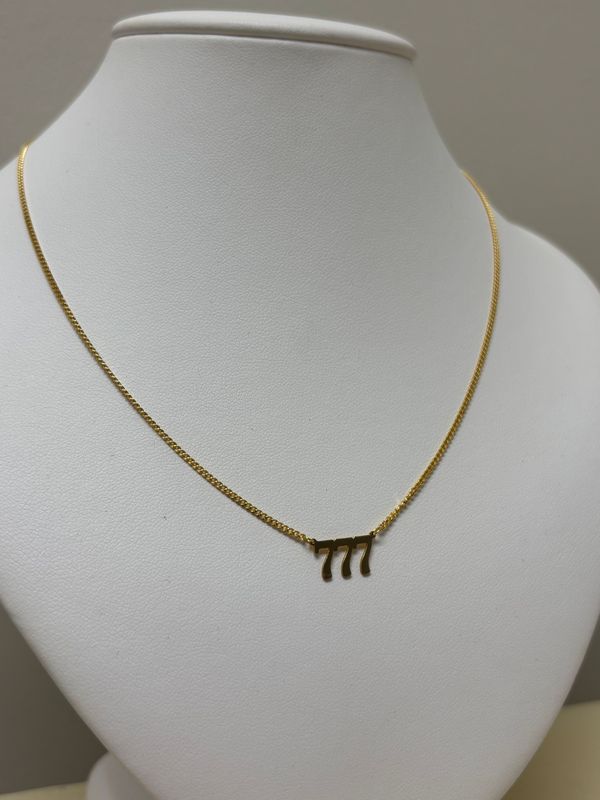House of Moda 777 Angel Number Necklace Gold