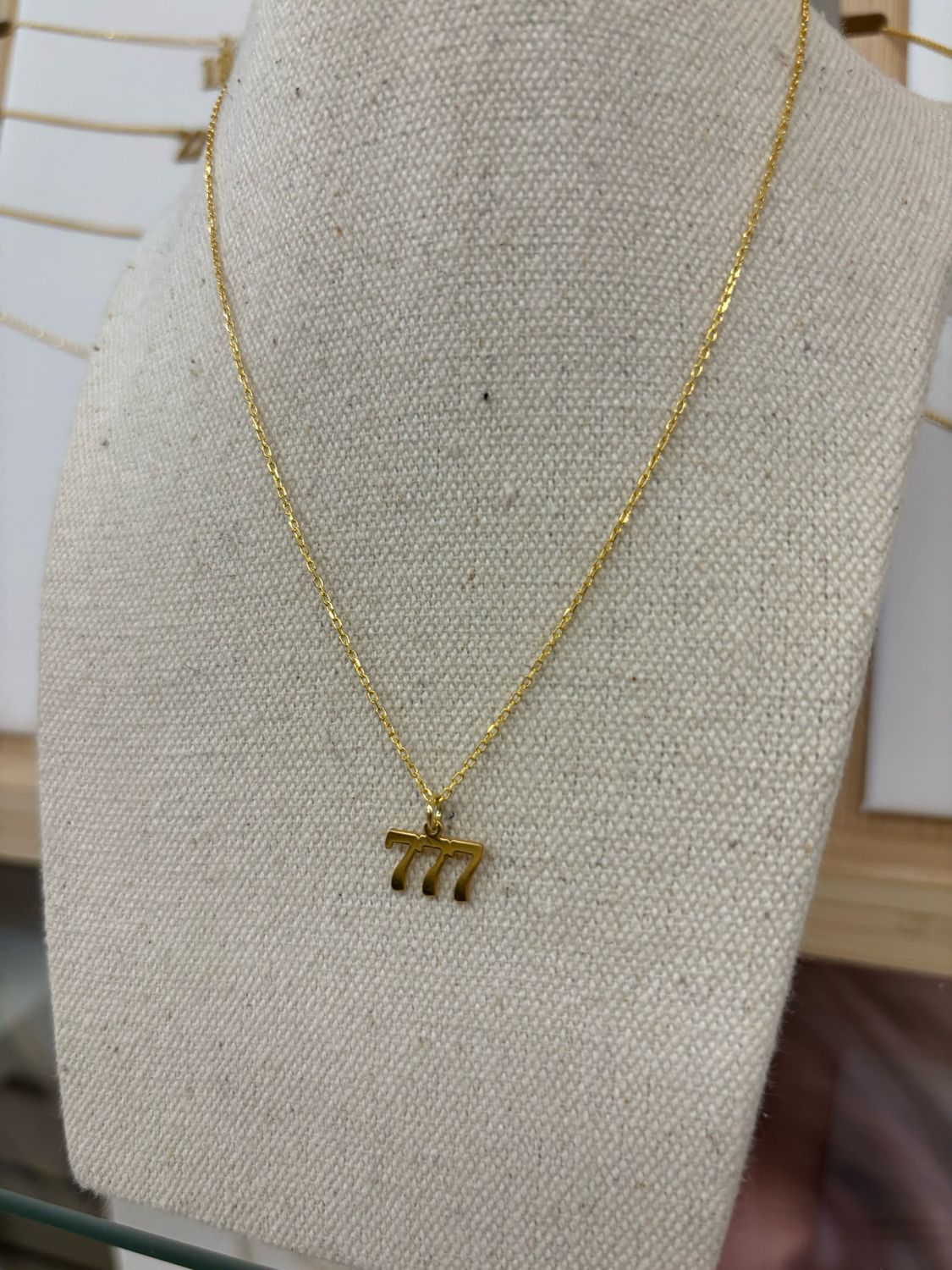 House of Moda 777 Angel Number Necklace Gold Charm House of Moda 777 Angel Number Necklace Gold Charm