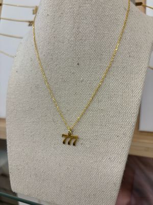 House of Moda 777 Angel Number Necklace Gold Charm