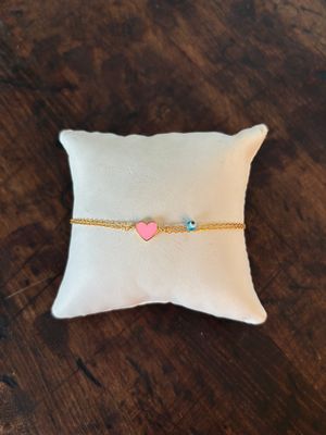 House of Moda Pink Mini Heart Enamel Bracelet