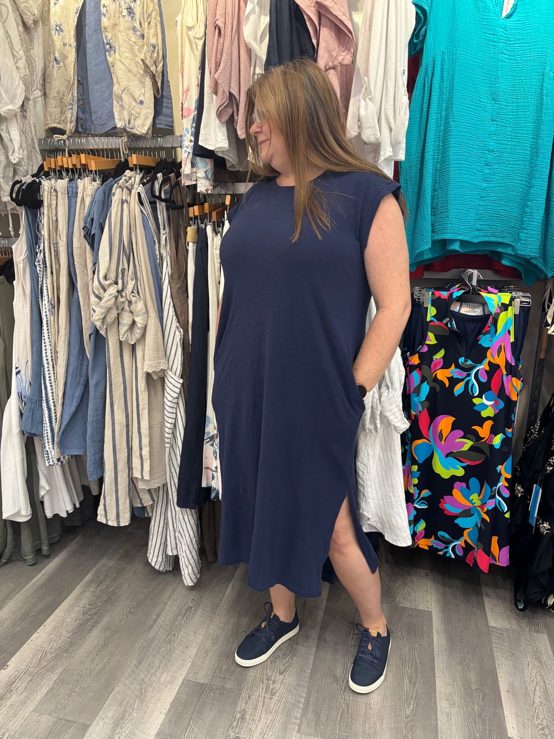 Mododoc Cap Sleeve Column Dress