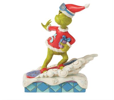 Jim Shore Grinch Snowboarding
