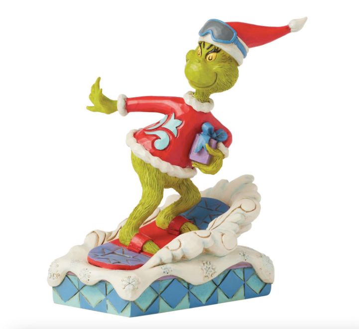 Jim Shore Grinch Snowboarding