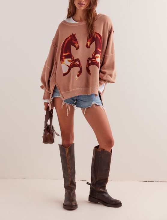 Free People Graphic Camden Mirrored Horses