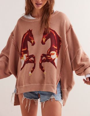 Free People Graphic Camden Mirrored Horses