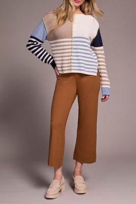Tribal Boat Neck Multi Knit Sweater