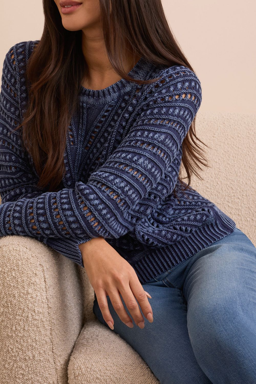 Tribal Washed Crew Neck Sweater Nightfall