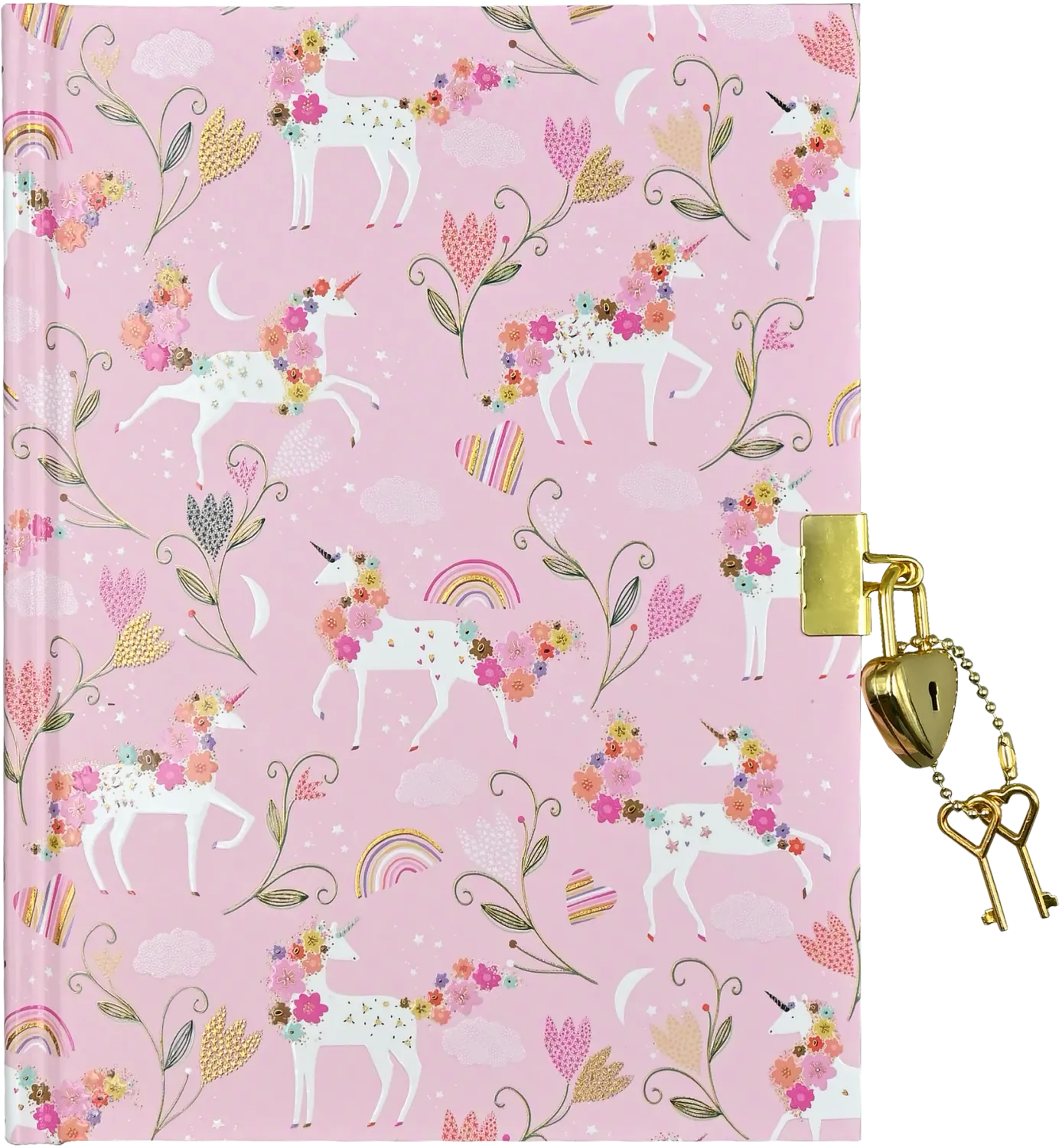 Peter Pauper Lock Journal Unicorn Blooms