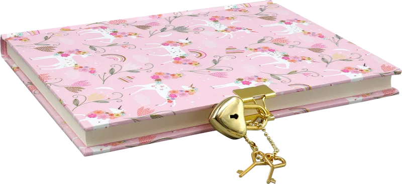 Peter Pauper Lock Journal Unicorn Blooms