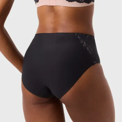 Evelyn & Bobbie High Waisted Retro Bikini Noir Lace