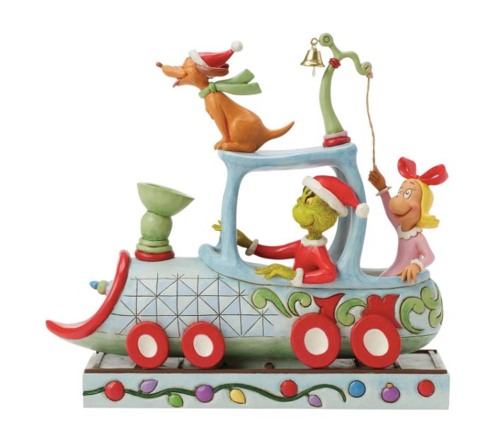 Jim Shore Grinch, Max and Cindy in Train