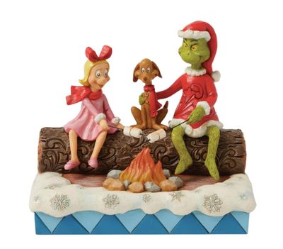 Jim Shore Grinch, Max and Cindy Roasting Marshmallows