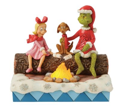 Jim Shore Grinch, Max and Cindy Roasting Marshmallows