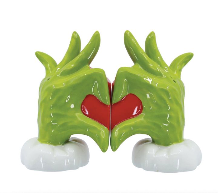 Grinch Heart Hands Salt &amp; Pepper Shakers