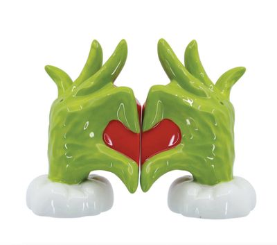 Grinch Heart Hands Salt &amp; Pepper Shakers