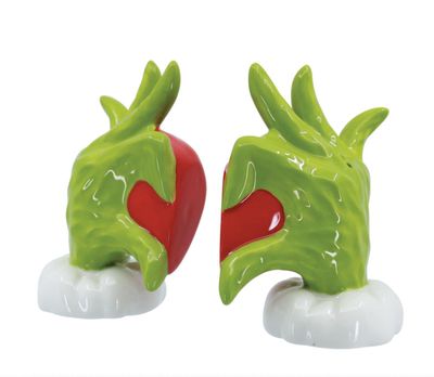 Grinch Heart Hands Salt & Pepper Shakers