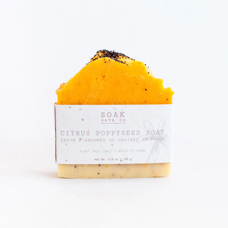 Soak Bath Co Citrus Poppyseed Soap Bar