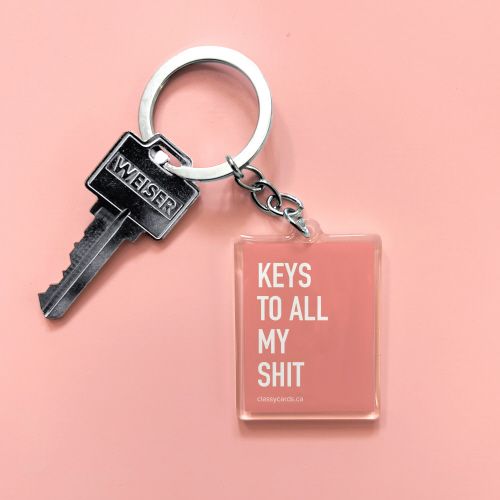 Classy Cards Keychain Keys to Shit