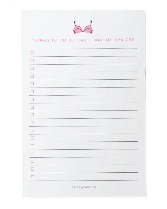Classy Cards Notepad Bra
