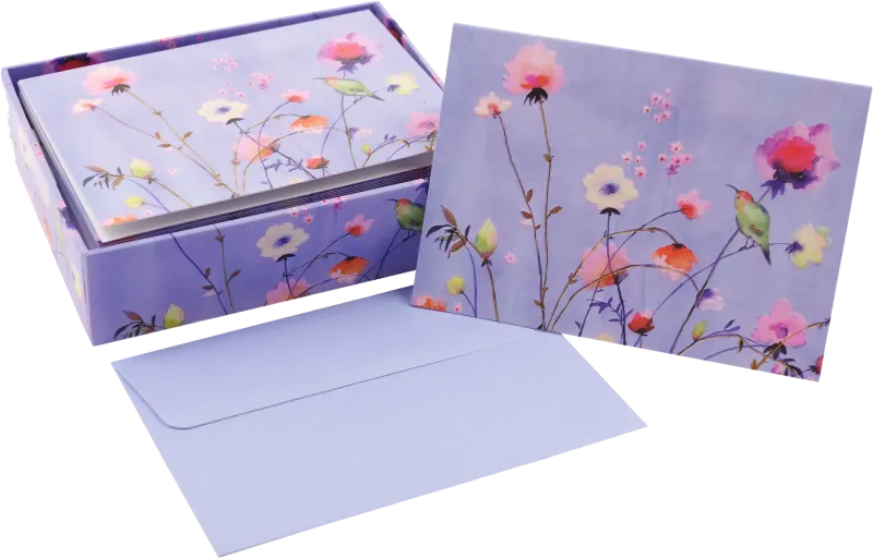 Peter Pauper Note Card Lavender Wildflowers