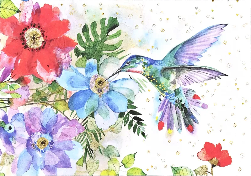 Peter Pauper Note Card Hummingbird Garden