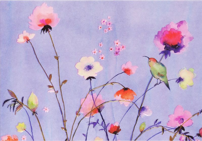Peter Pauper Note Card Lavender Wildflowers