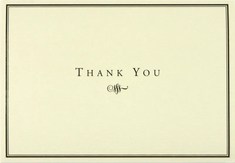 Peter Pauper Note Card TY Black/Cream