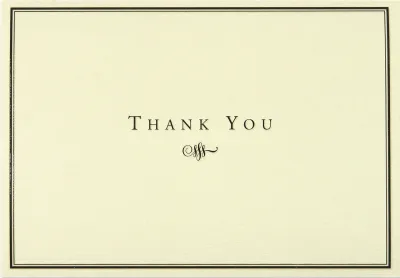 Peter Pauper Note Card TY Black/Cream