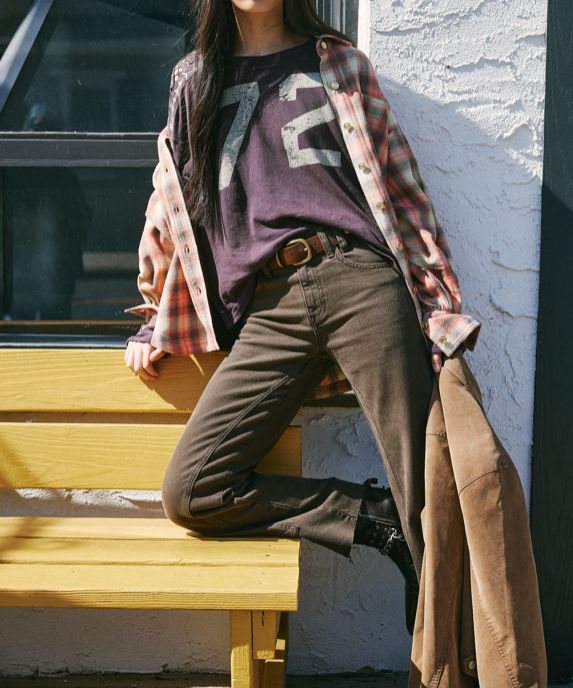 Free People Risk Taker Mid Rise Straight Workwear