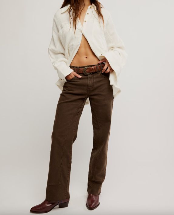 Free People Risk Taker Mid Rise Straight Workwear