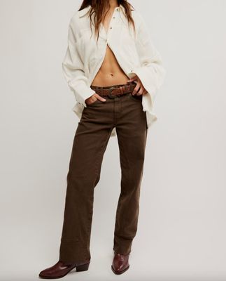 Free People Risk Taker Mid Rise Straight Workwear 