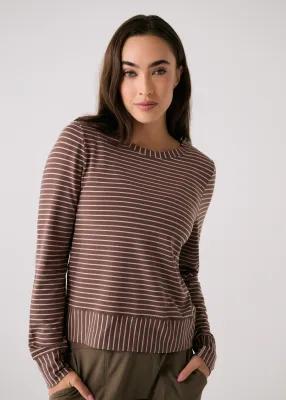 Lole Dynamic Longsleeves Mocha Stripe