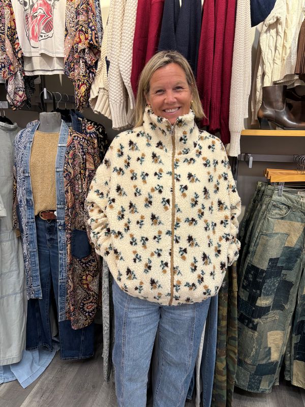 Brunette the Label Floral Sherpa Jacket