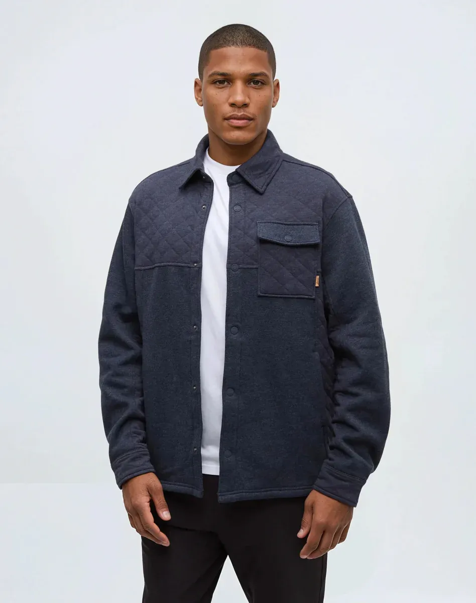 Ten Tree M Helmcken Shacket Midnight Blue Heather