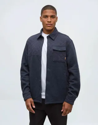 Ten Tree M Helmcken Shacket Midnight Blue Heather