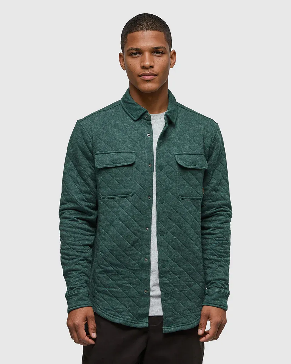 Ten Tree M Quilted Colville Shacket Forest Pine Heather