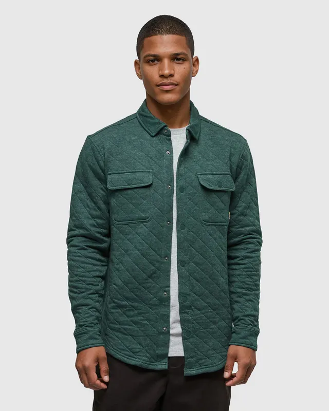 Ten Tree M Quilted Colville Shacket Forest Pine Heather