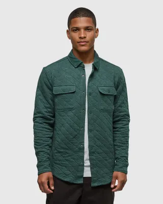 Ten Tree M Quilted Colville Shacket Forest Pine Heather
