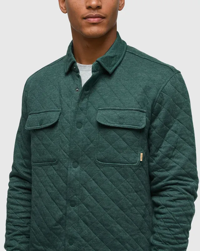Ten Tree M Quilted Colville Shacket Forest Pine Heather